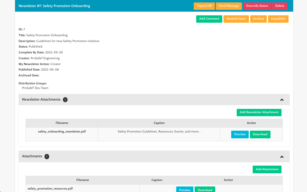 ProSafeT Safety Promotion Module