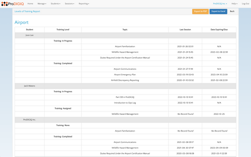 TILOS Training Tracking Module